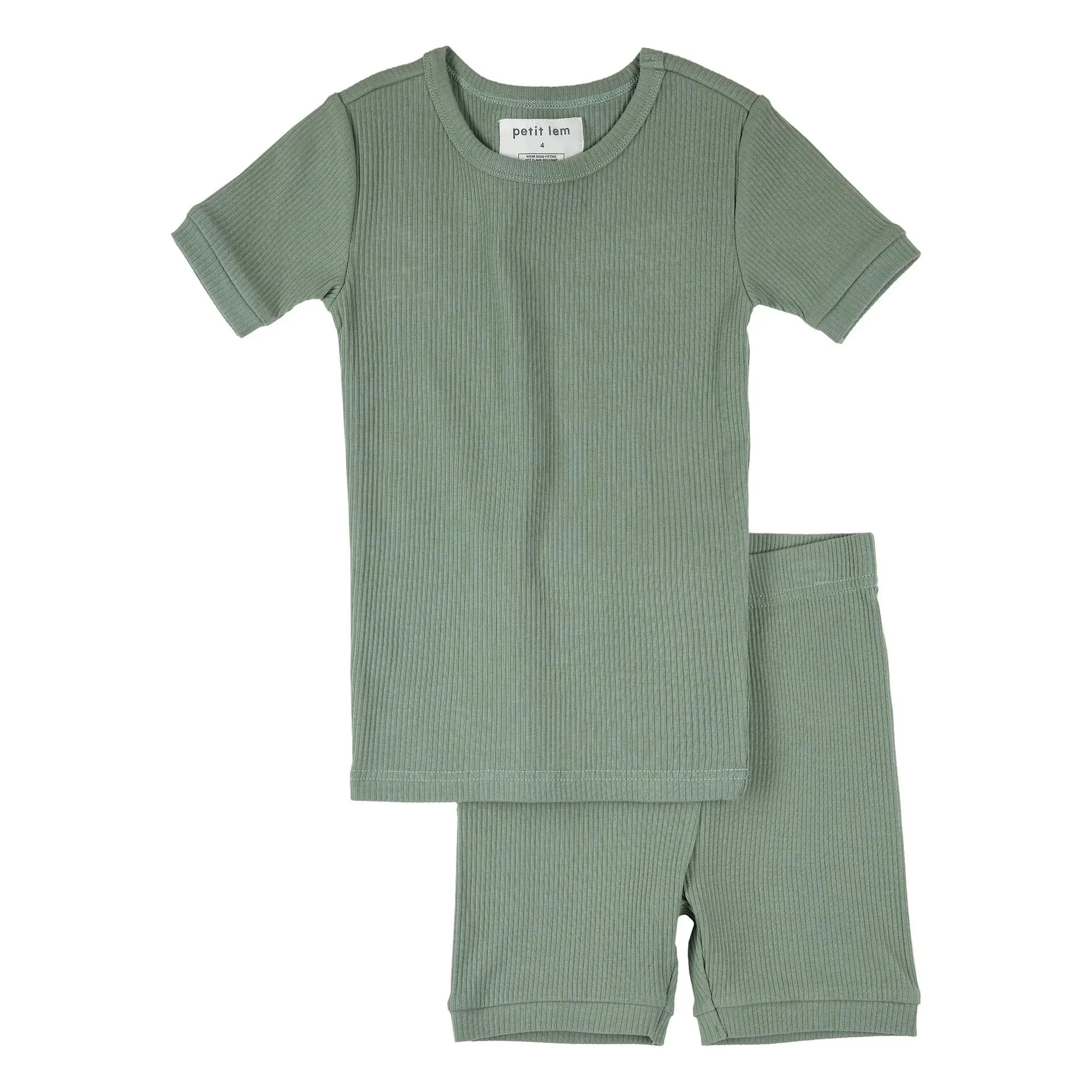 Petit Lem - Organic Cotton Ribbed Pajama | Green