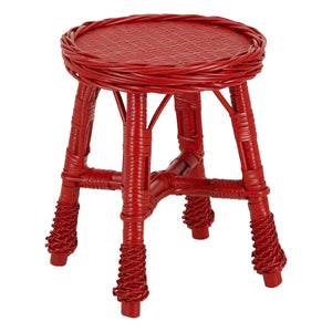House of Capricorn - Furnas Woven Straw Stool | Red