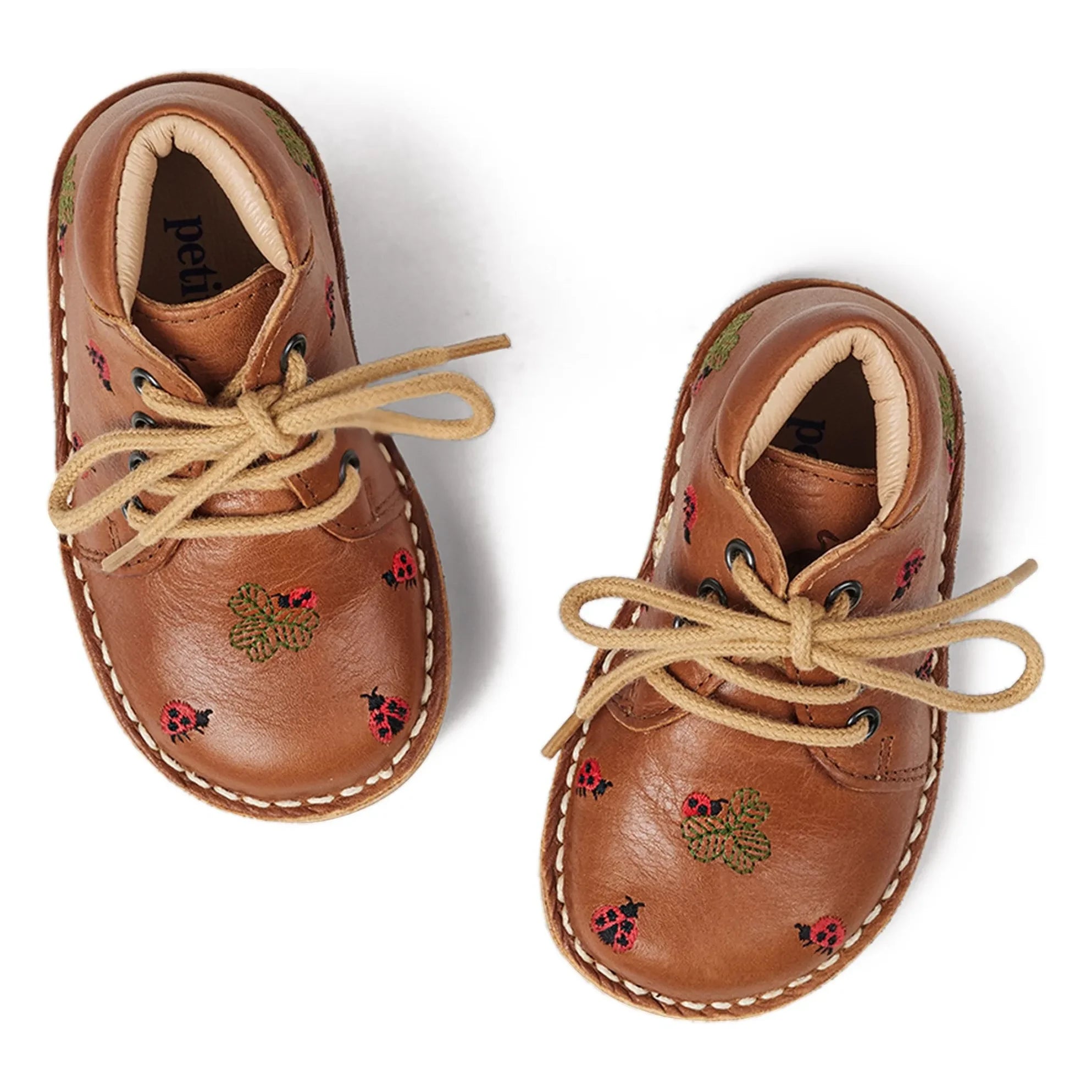 Petit Nord - Classic Ladybird Embroidered Boots - Uniqua Collection | Camel