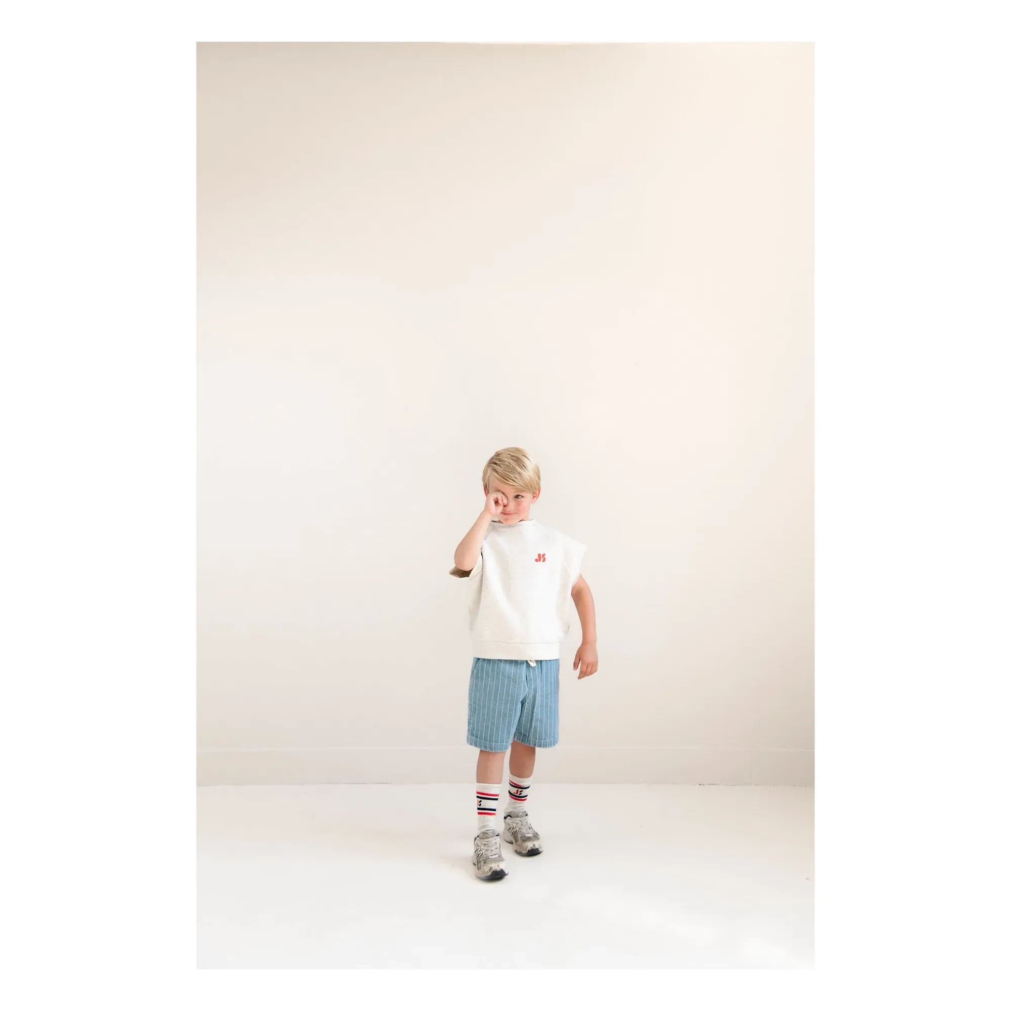 Jenest - Knox Striped Denim Shorts Organic Cotton | Blue