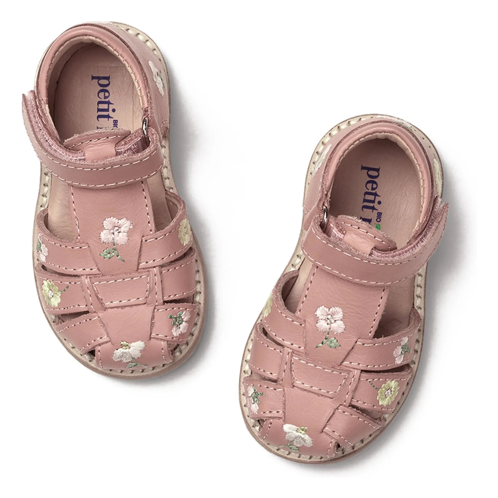 Petit Nord - Floral Embroidered Sandals - Uniqua Collection | Powder pink
