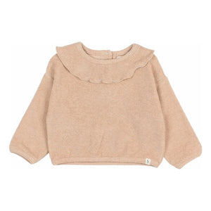 Búho - Organic Towel Fabric Ruffled Sweatshirt | Pink