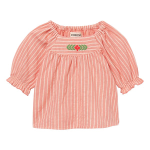 Cozmo - Amapola Striped Blouse | Pink