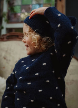 Fliink - navy star polka dot sweater