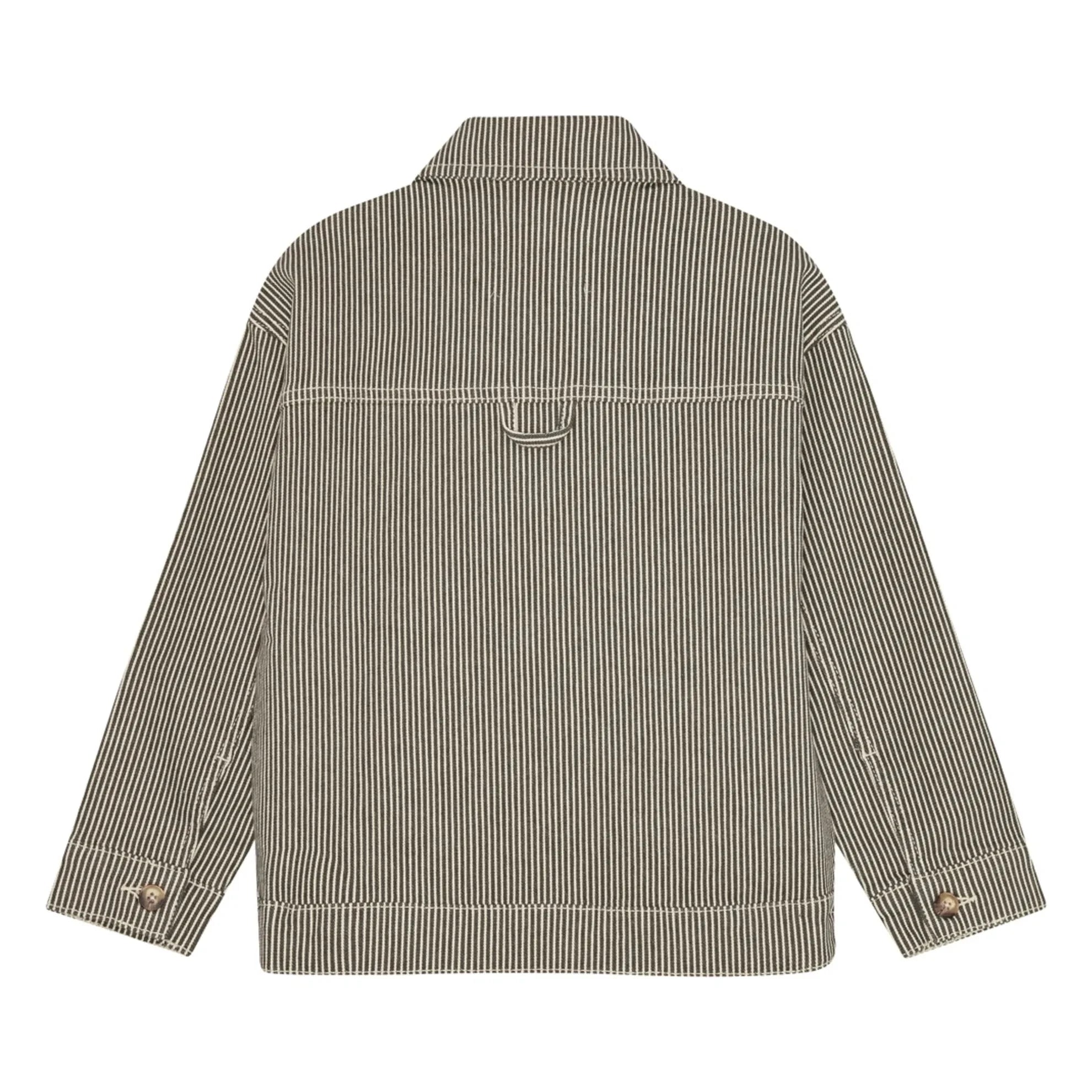 brunobruno nation - Lou Striped Organic Cotton Jacket | Dark Green