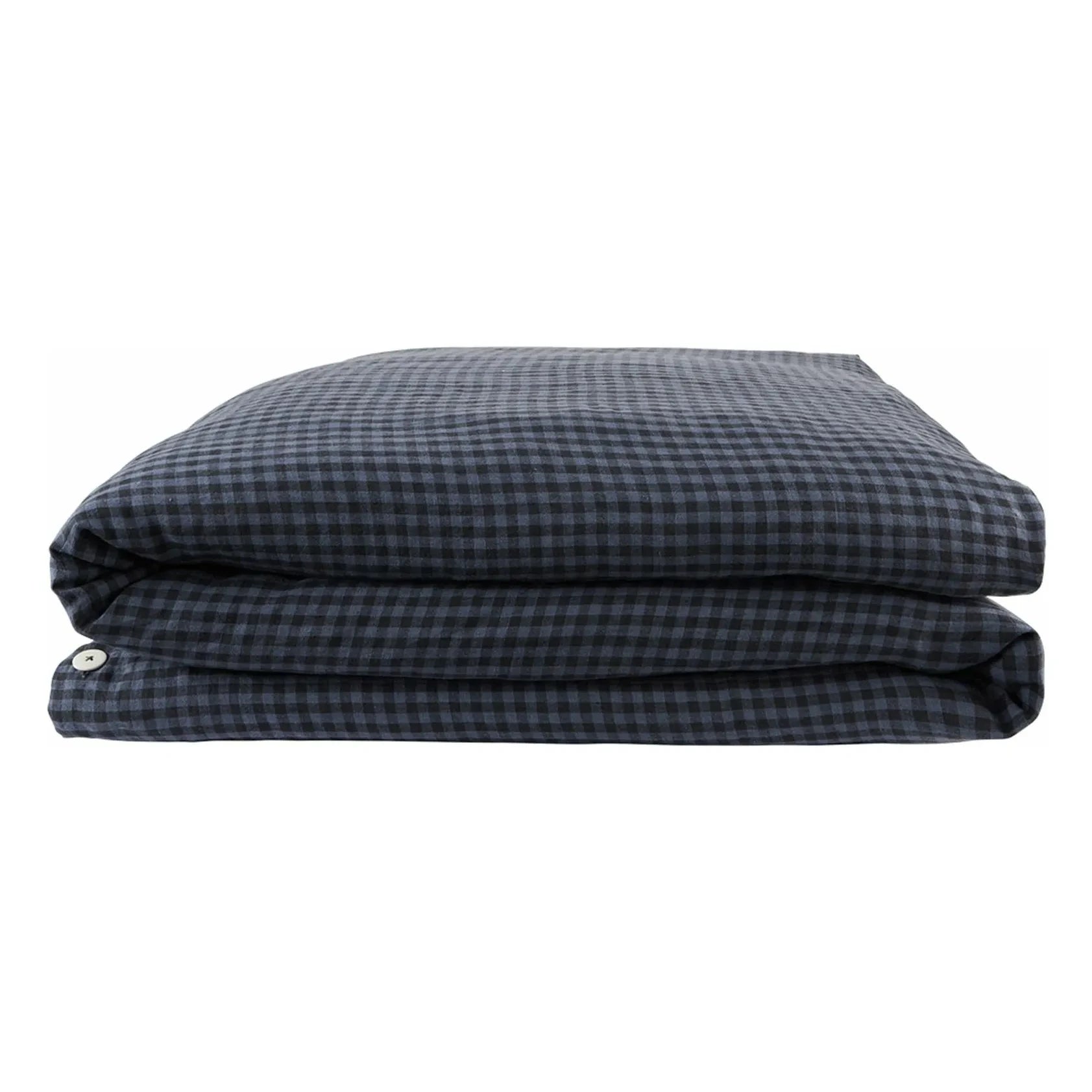 Gabrielle Paris - Washed Linen Duvet Cover | Vichy Marine