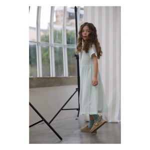 Lililotte - Striped Pink Midi Dress Organic Cotton | Mint Green