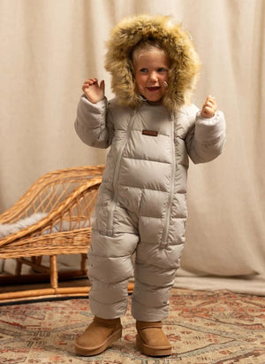 Töastie - Waterproof Faux Fur Hooded Cloud Jacket Made from Recycled Fibers | Blanc/Écru