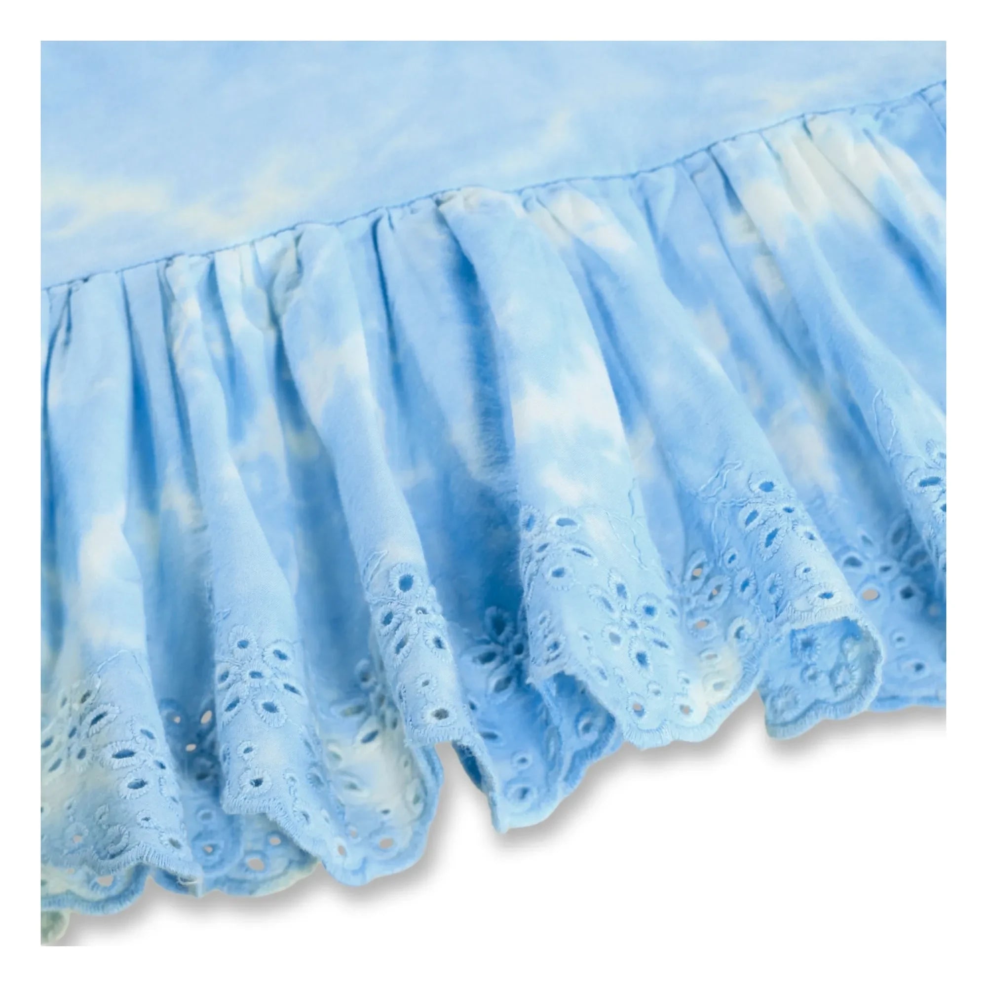 Molo - Rosa Tie and Dye organic cotton ruffle tank top | Light Blue