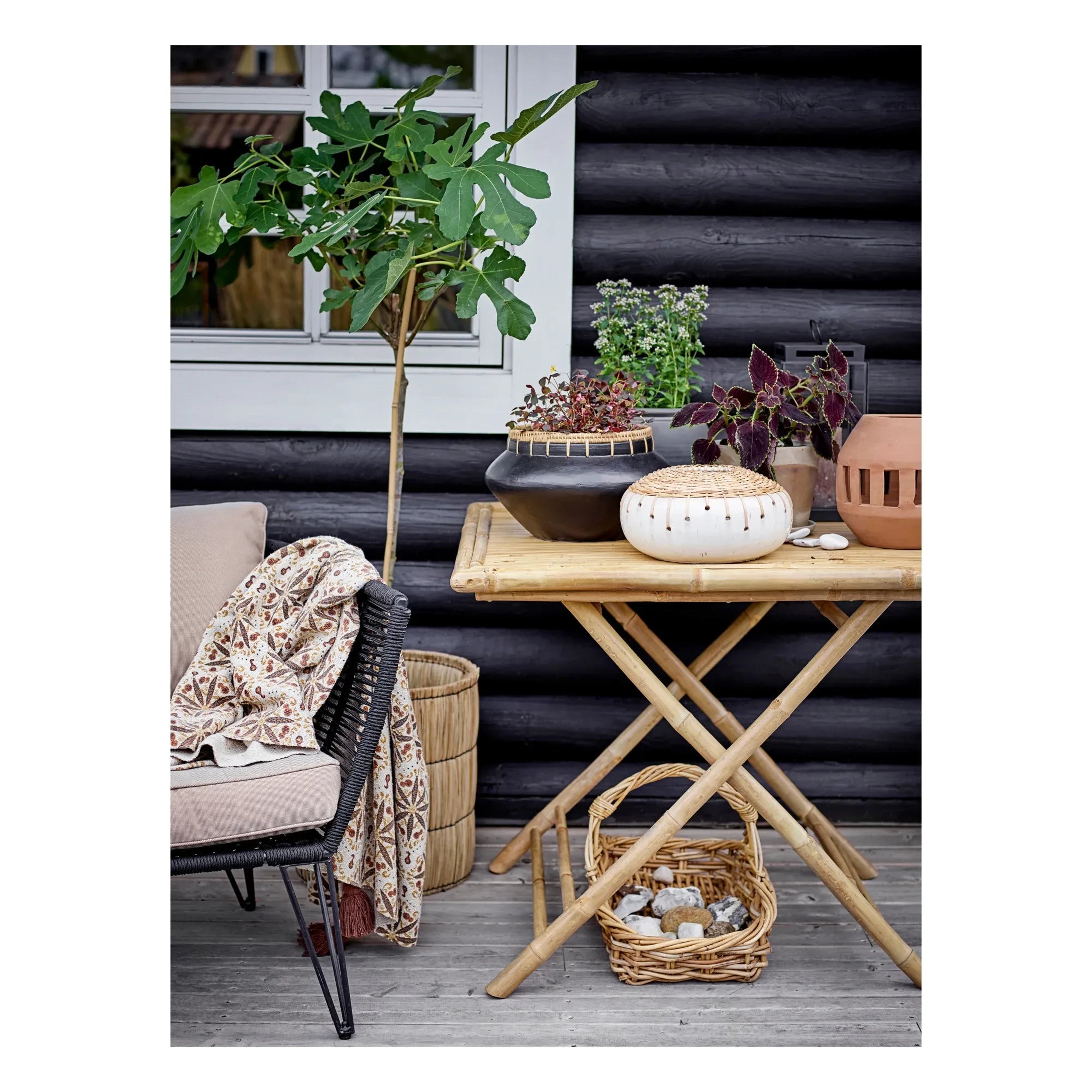 Bloomingville - Mundo Outdoor Lounge Sandalye | Siyah