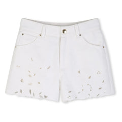 Chloé - Organic cotton embroidered shorts | White