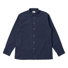 Universal Works - Lucky Seersucker Shirt | Navy