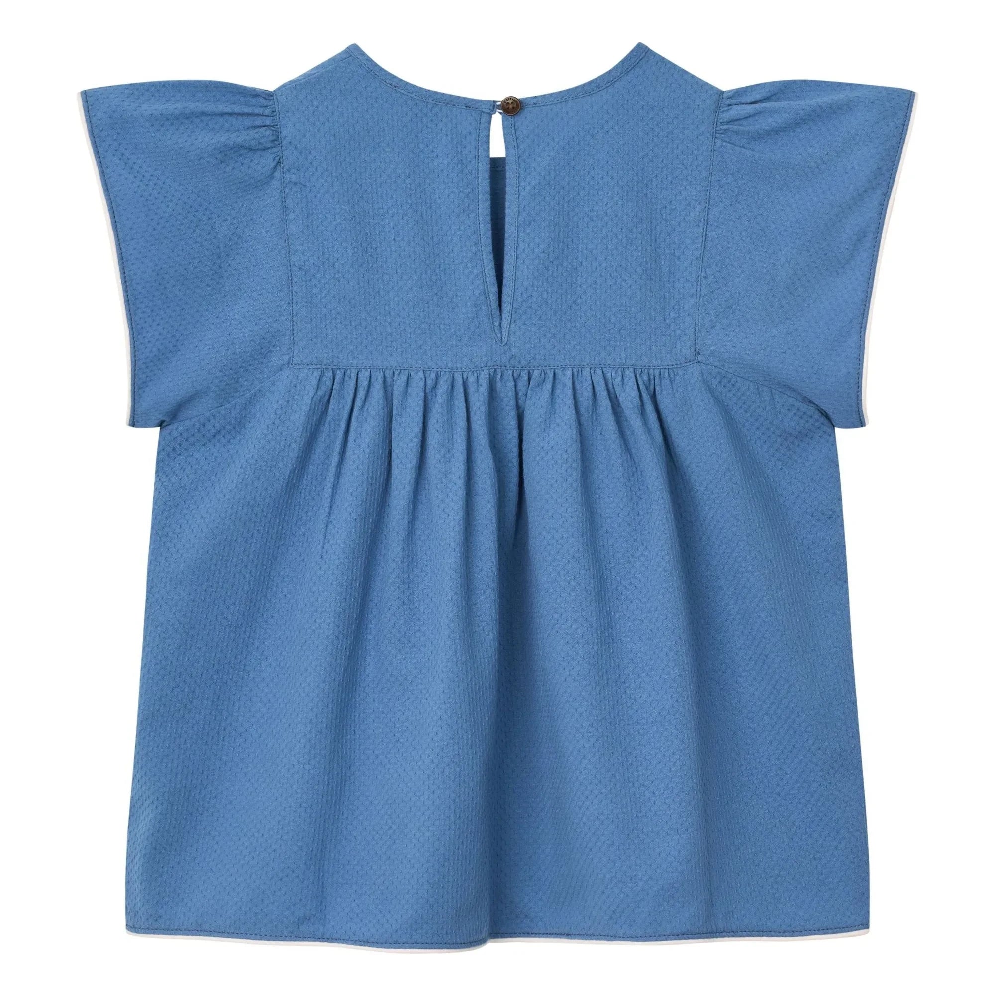 Copenhagen Colors - Fringed Organic Cotton Blouse | Blue