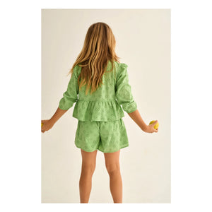 Cozmo - Alma Embroidered Blouse | Grass Green