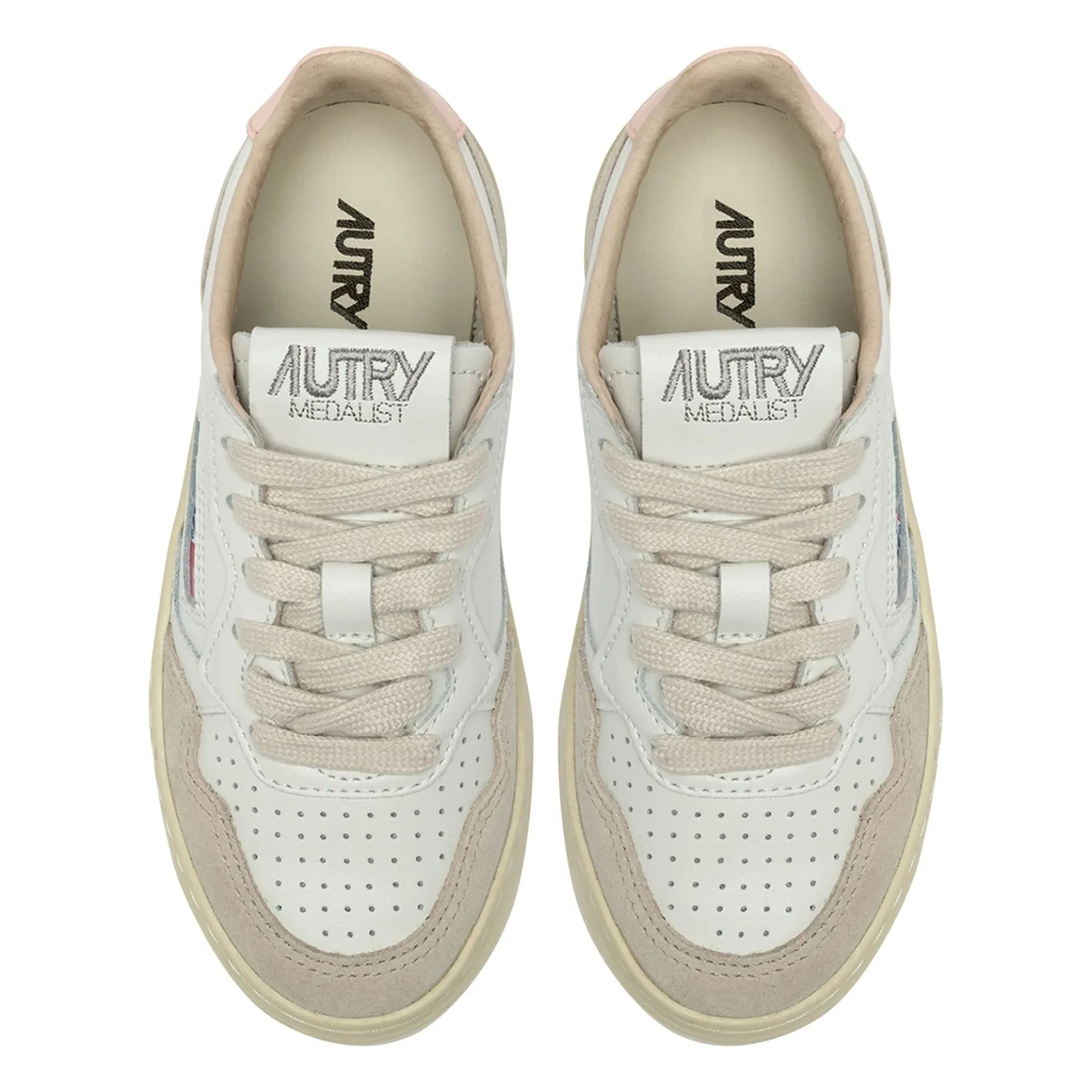 Autry - Kids Medalist Low Suede Sneakers | Dust Pink