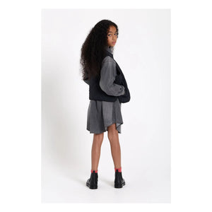 Finger in the nose - Tara Piped Sleeveless Jacket | Black