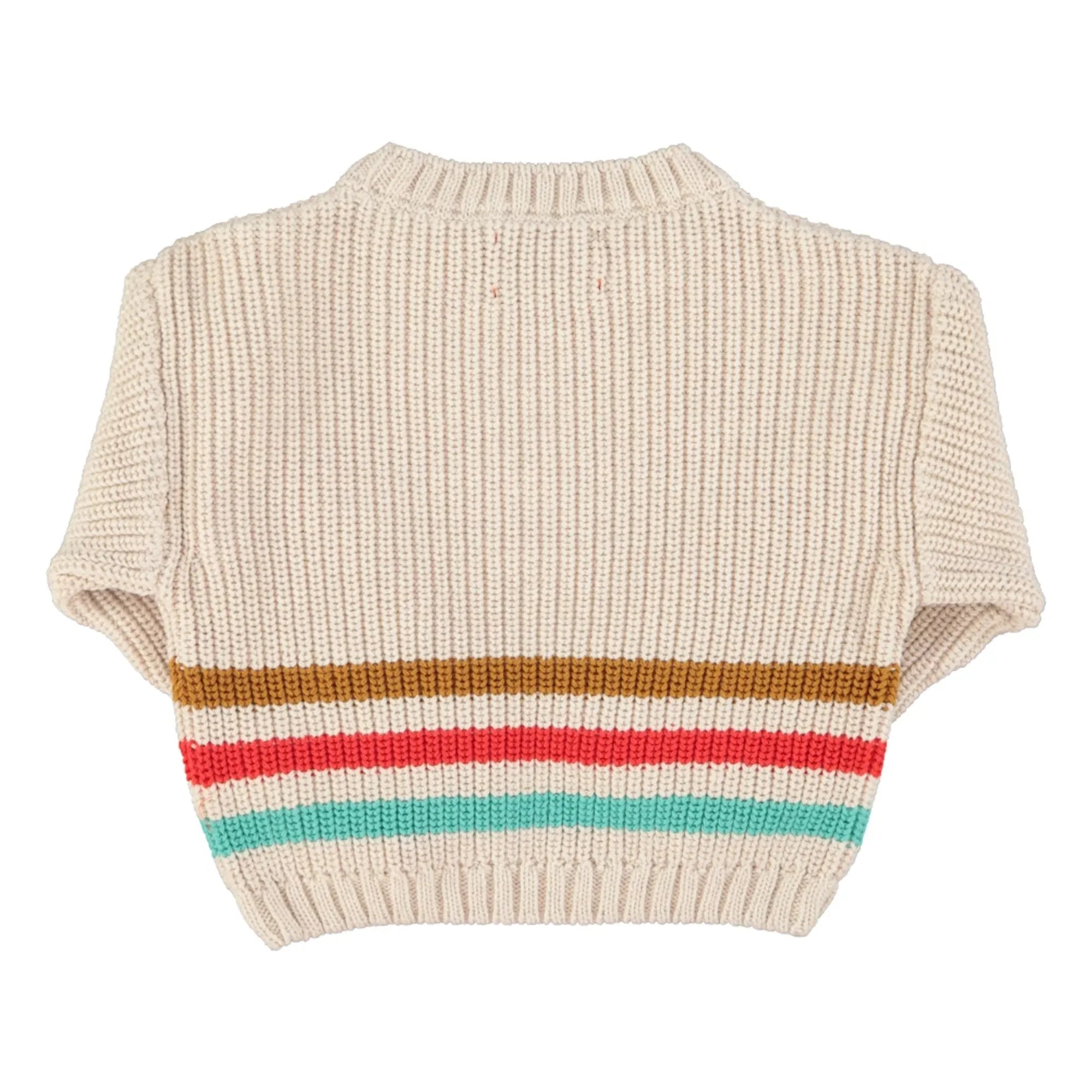 Piupiuchick - Striped Organic Cotton Sweater | Ecru