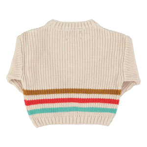 Piupiuchick - Striped Organic Cotton Sweater | Ecru