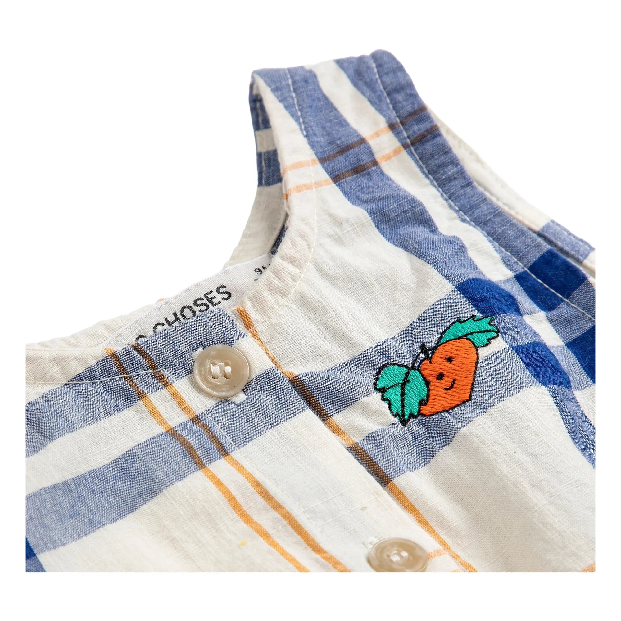 Bobo Choses - Tartan organik pamuk tulum | Ecru