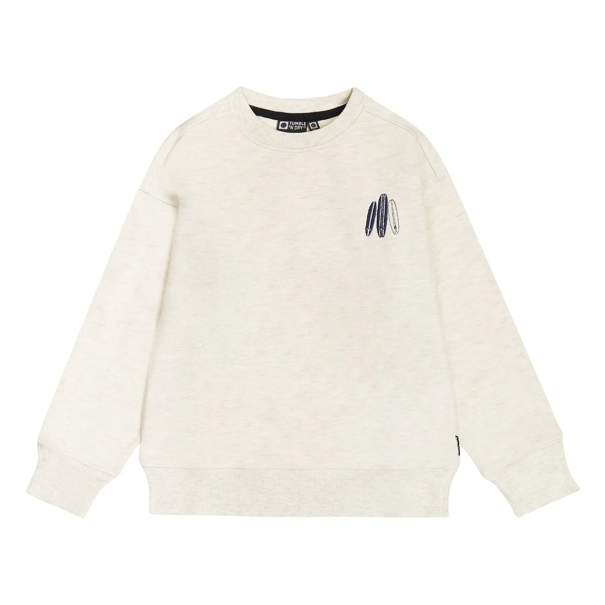 Tumble N'Dry - Oversized Seashore Organic Cotton Sweatshirt | Heather White