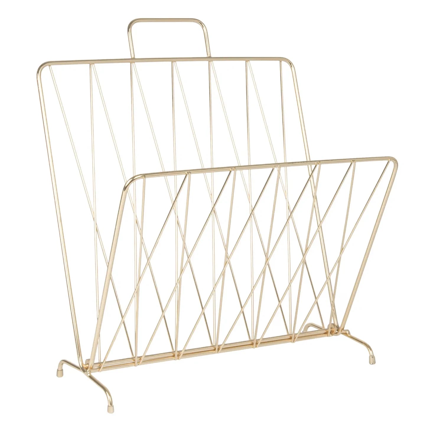 Present Time - Diamond Raster Gold Steel Magazine Holder | Gold