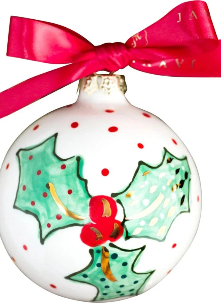 Jayne Redmond - Holly Porcelain Christmas Bauble