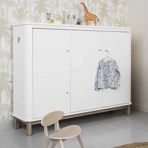 Oliver Furniture - Multi-Compartment 3-Door Oak Dresser | White