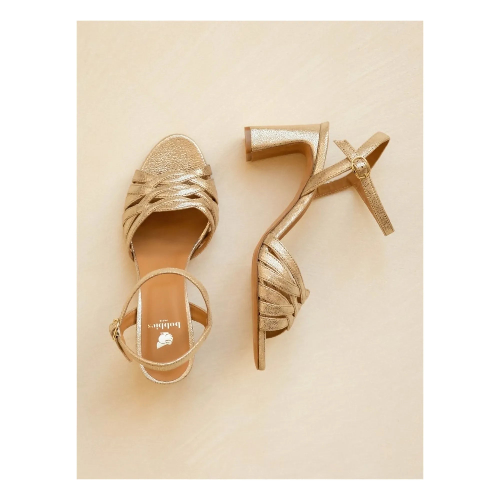 Bobbies - Loren Sandal Lame Leather | Champagne