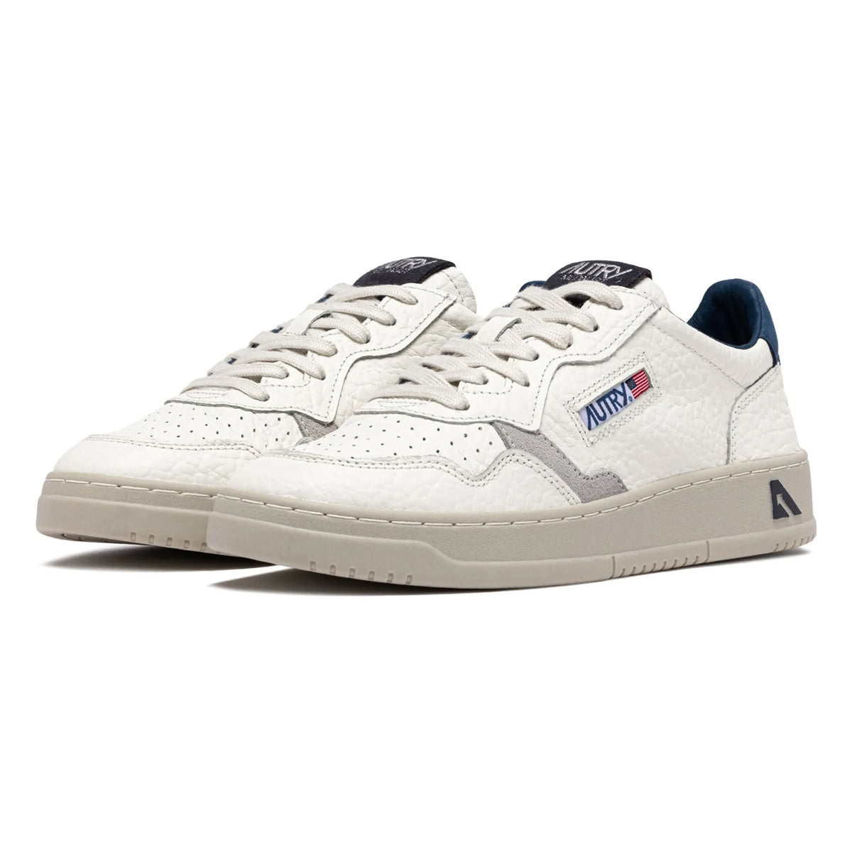 Autry - Medalist Low-Texture Leather and Suede Sneakers | Blue