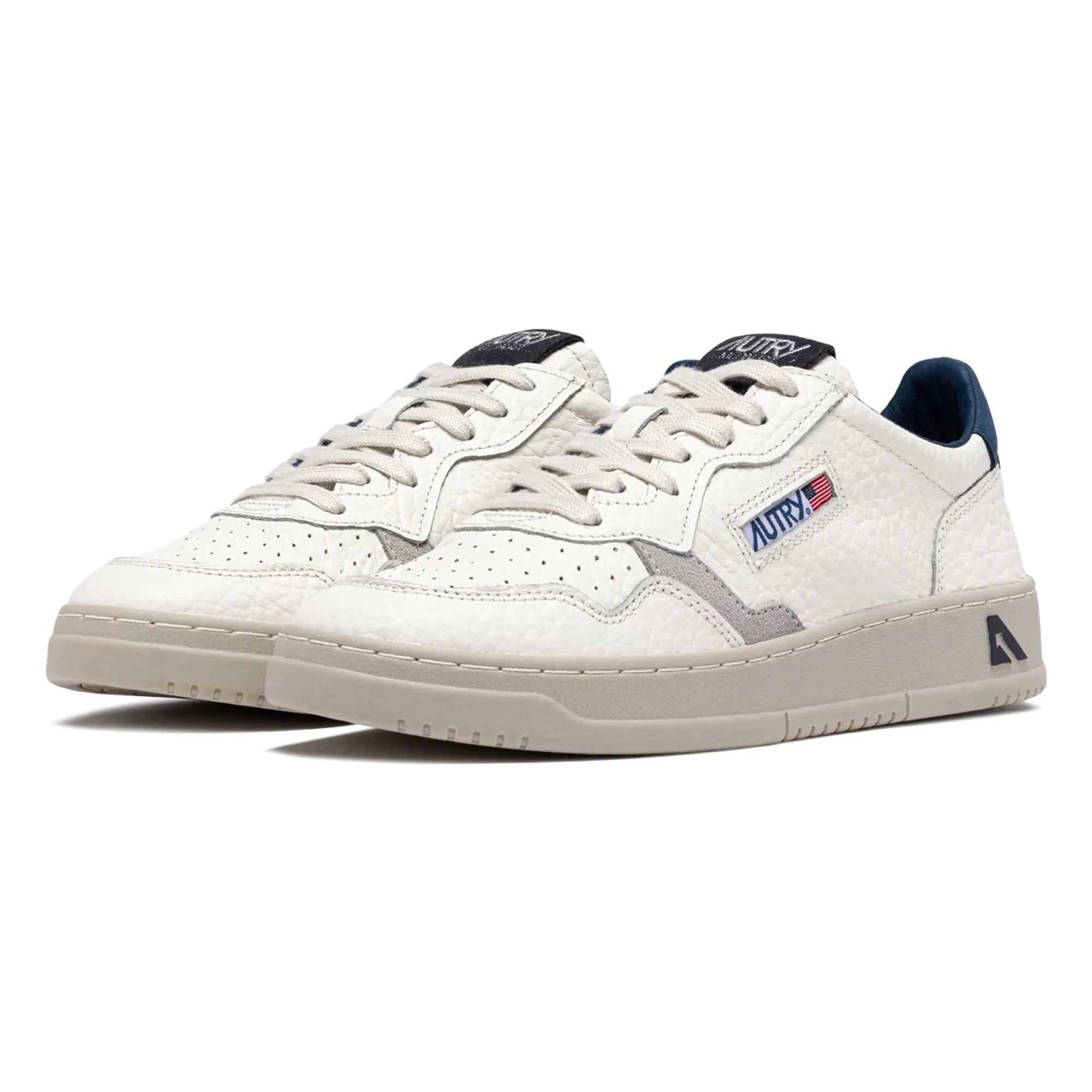 Autry - Medalist Low-Texture Leather and Suede Sneakers | Blue