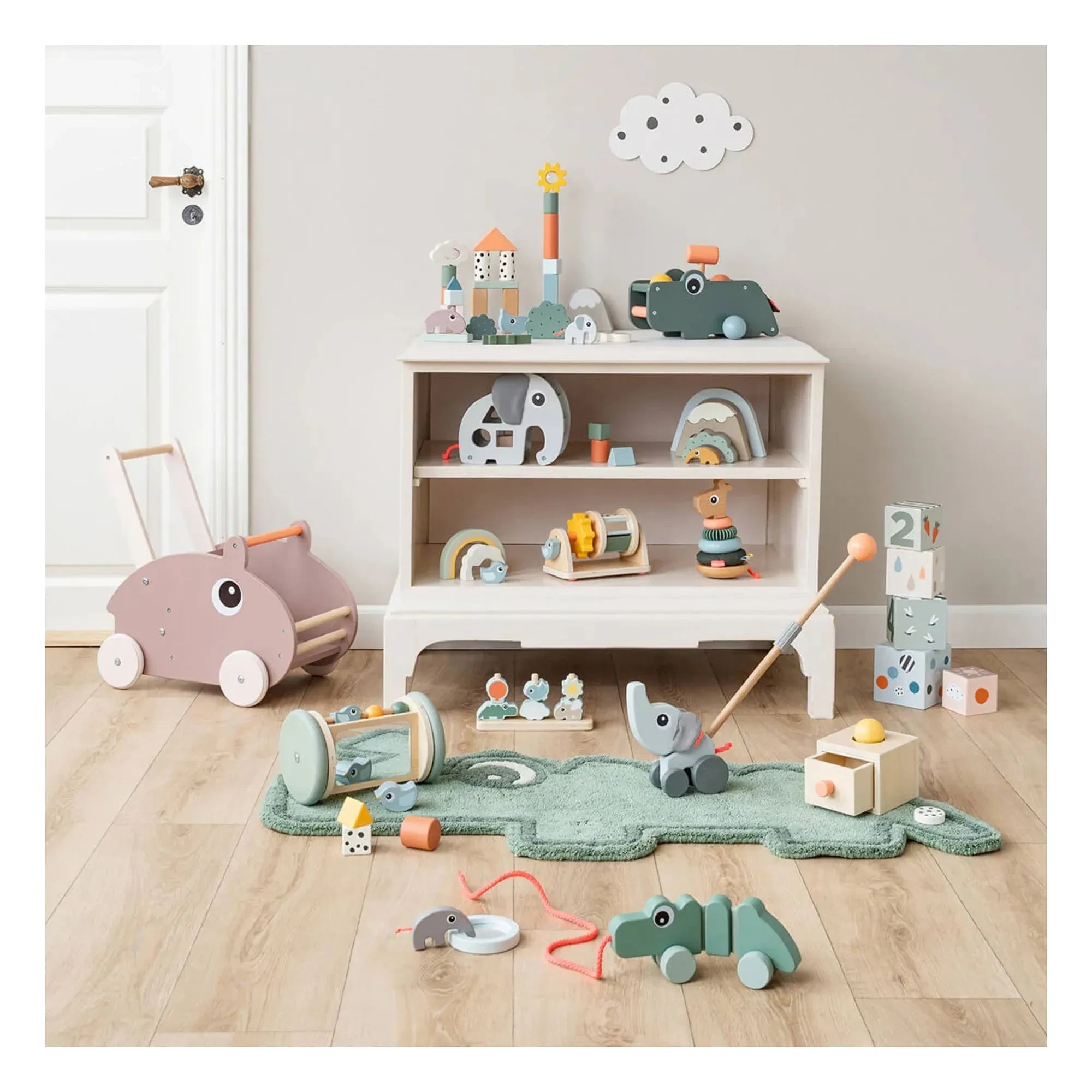 Done by Deer - Croco Pull-Along Toy | Green