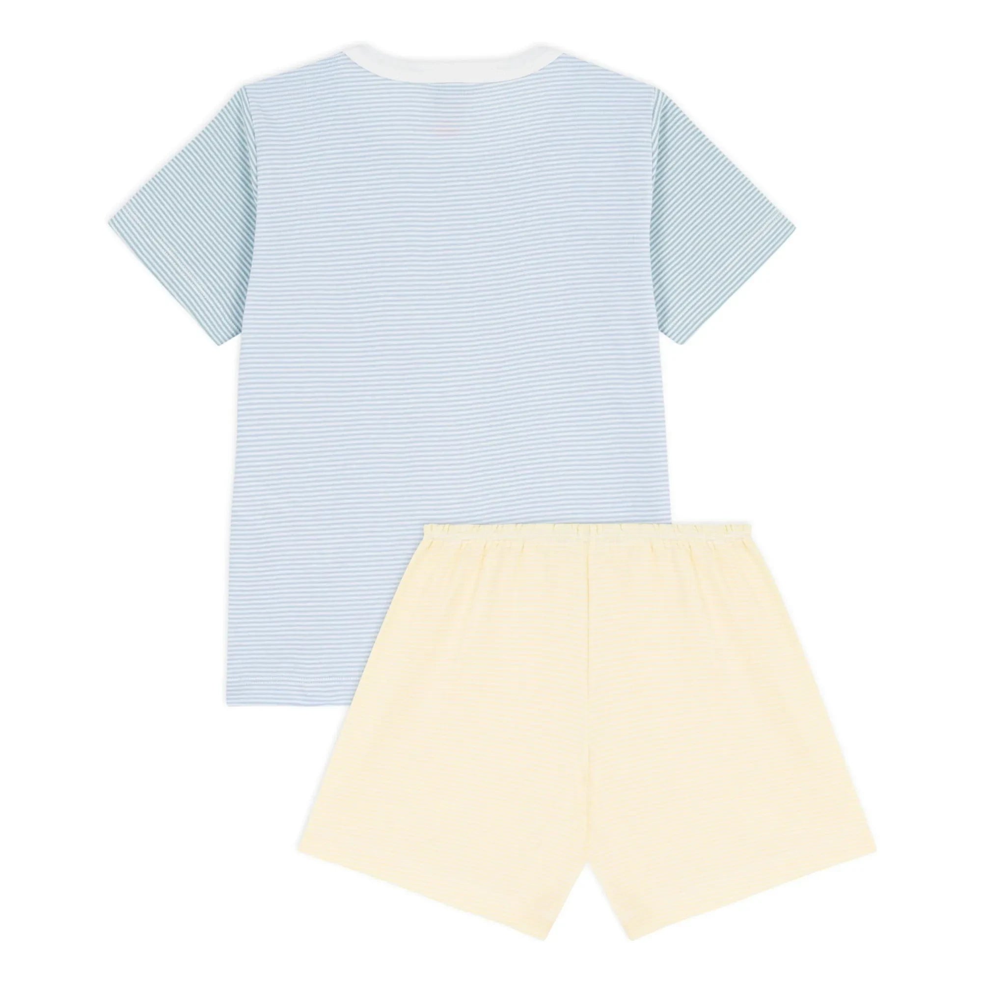 Petit Bateau - Milleraies Color Block Striped Pajama Shorts | Blue