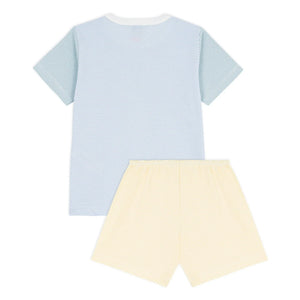 Petit Bateau - Milleraies Color Block Striped Pajama Shorts | Blue