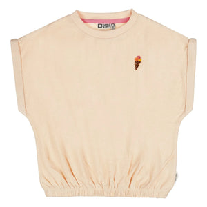 Tumble N'Dry - Short Bouquet Organic Cotton T-Shirt | Peach