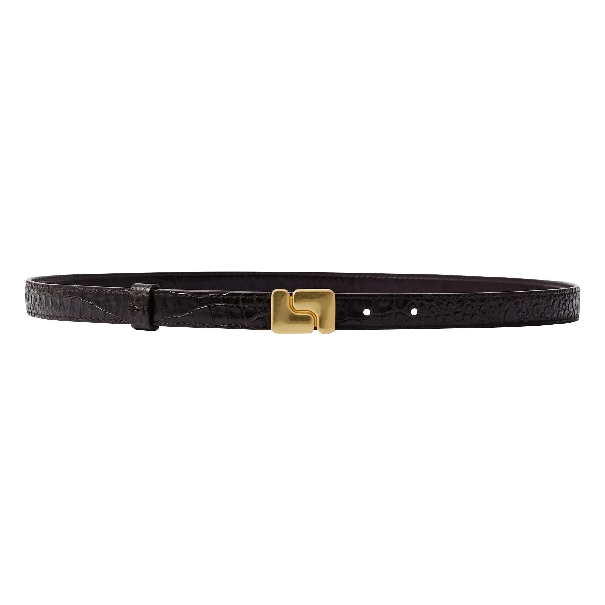 Soeur - Ninon Mini Leather Belt | Dark Brown