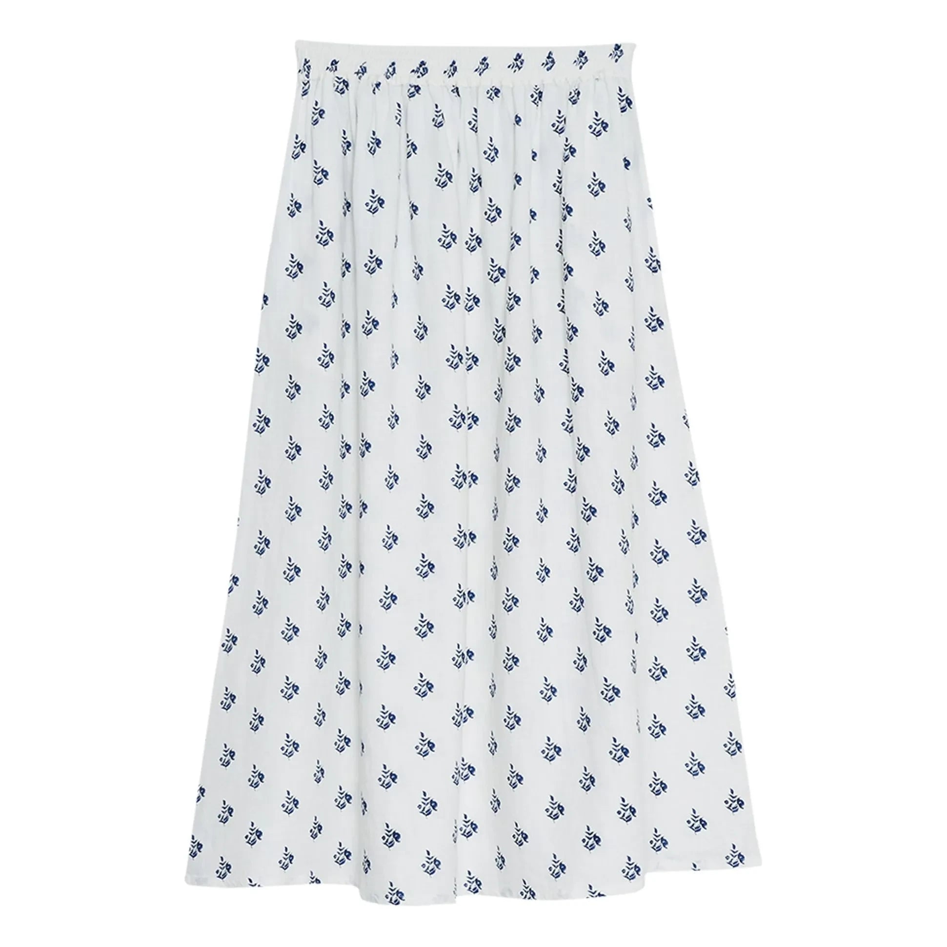 the new society - Melissa Fleurie Linen Skirt | Light Blue