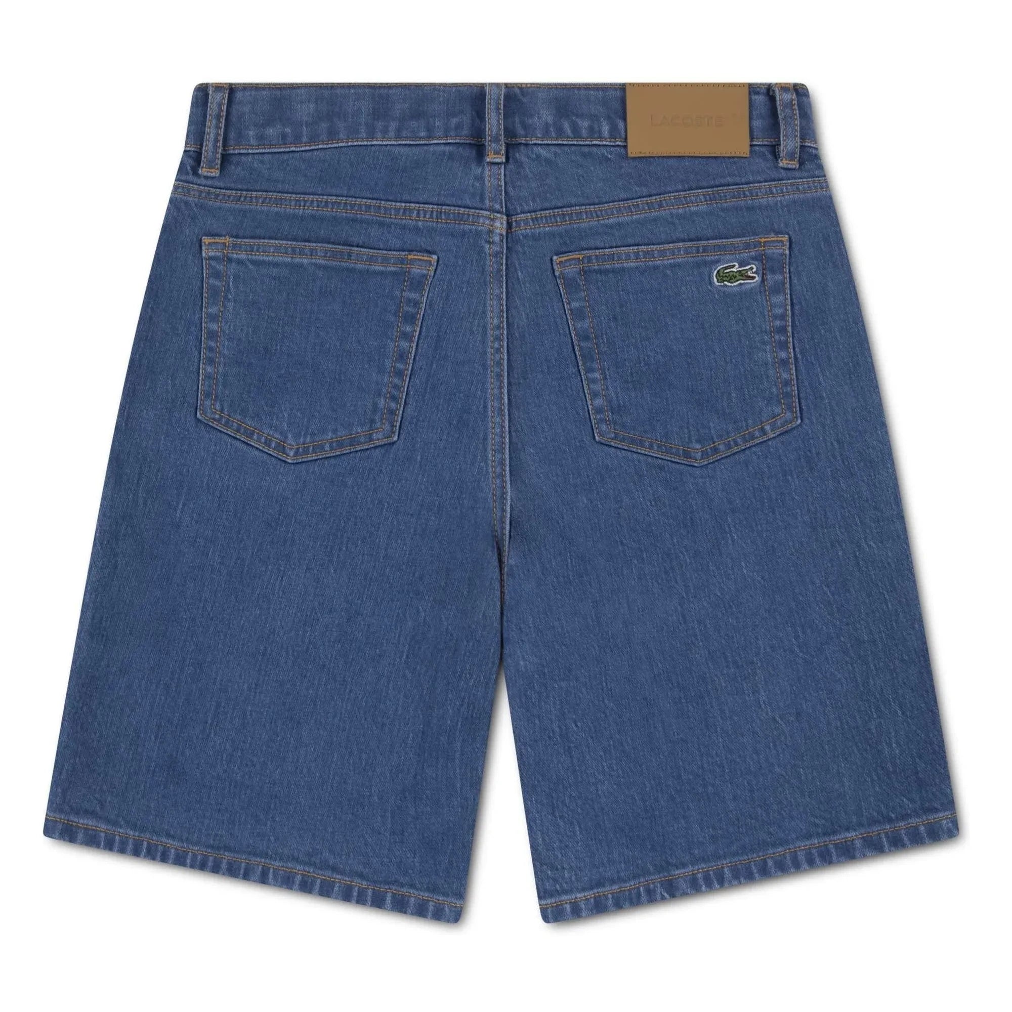 Lacoste - Embroidered Logo Denim Shorts | Light Blue