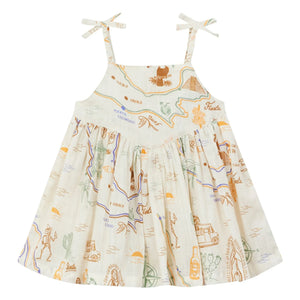 Arsène et Les Pipelettes - Palm Strap Dress Organic Cotton Voile | Beige