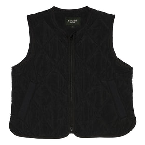 Finger in the nose - Tara Piped Sleeveless Jacket | Black