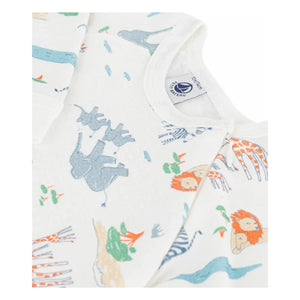 Petit Bateau - Dors Bien Zip Safari Pajamas | White