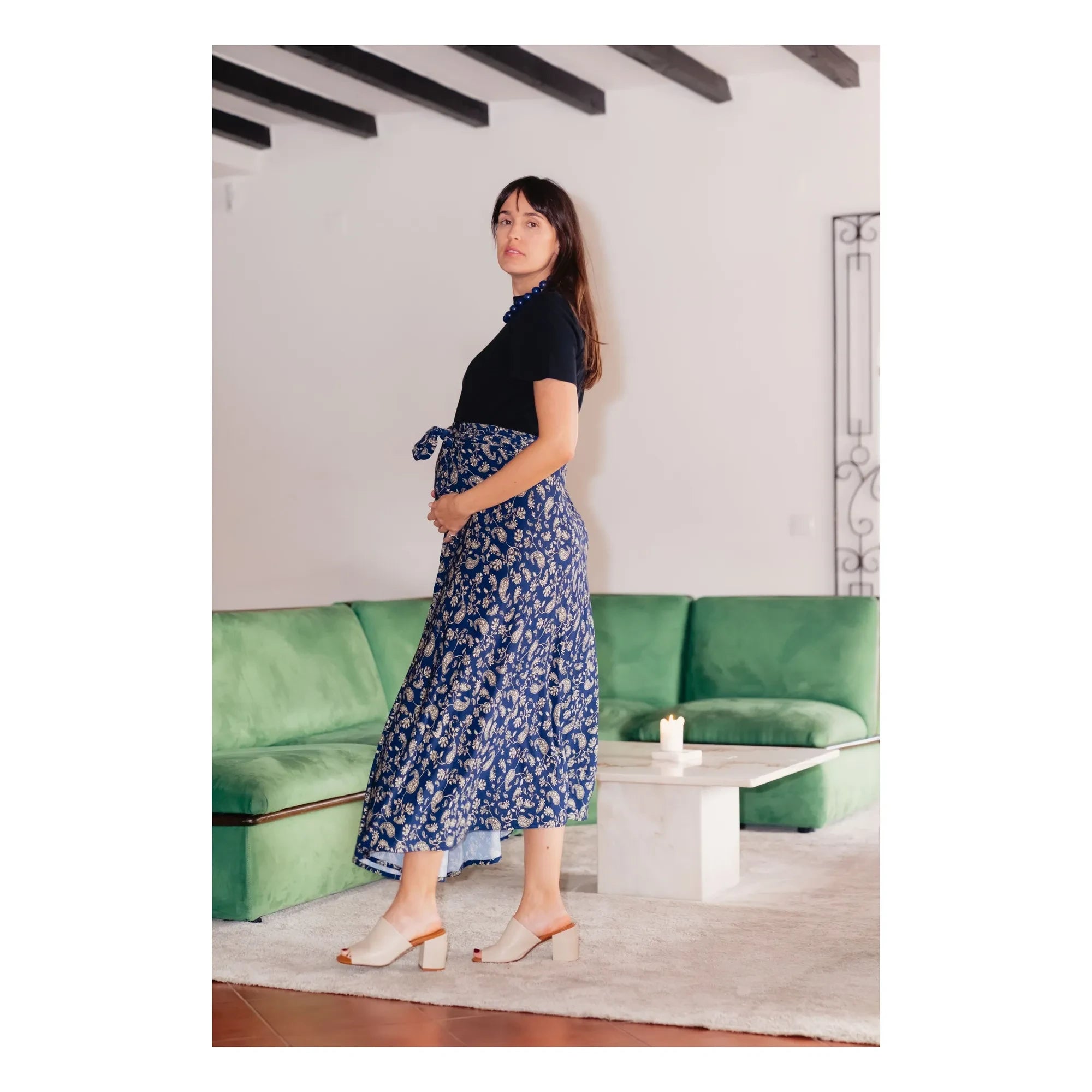 Paloma Collection - Maternity Skirt Carlota Bandana | Blue