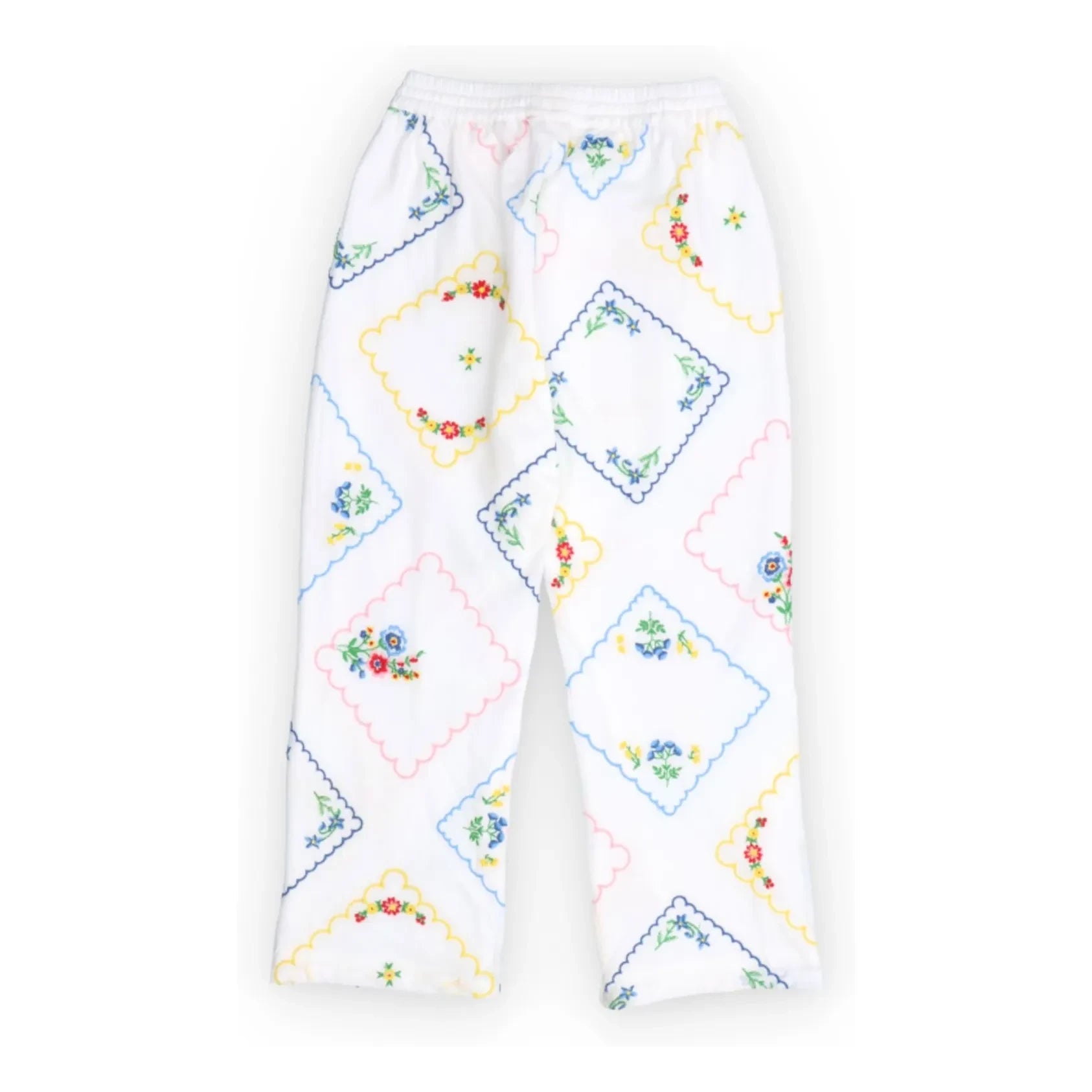 the new society - Jacinthe Fleuri Embroidered Trousers | White