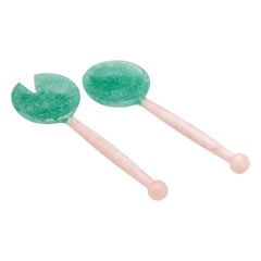 Anna + Nina - Coastal Resin Salad Serving Set | Green