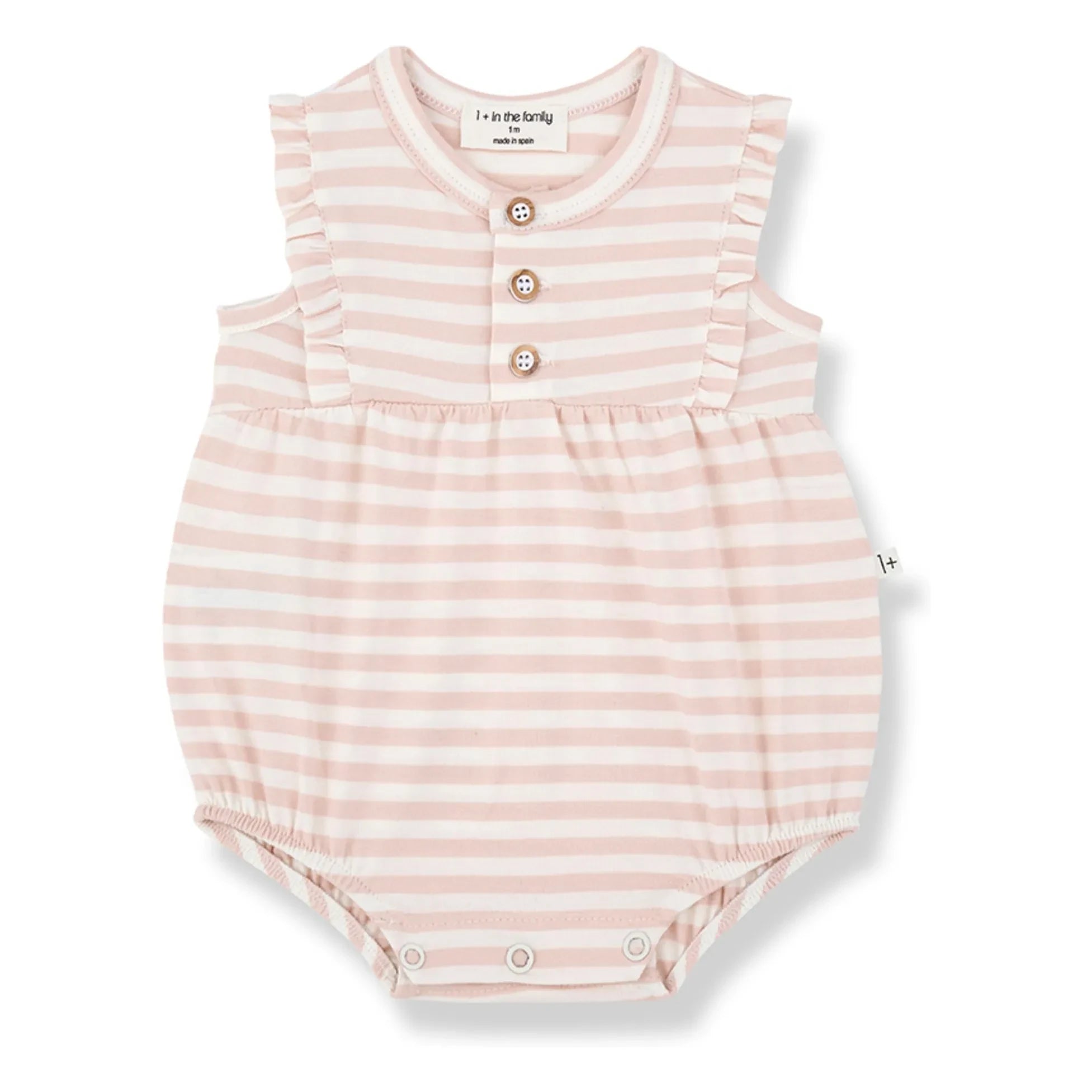 1+ in the family - Cinnia Striped Romper | Beige Pink
