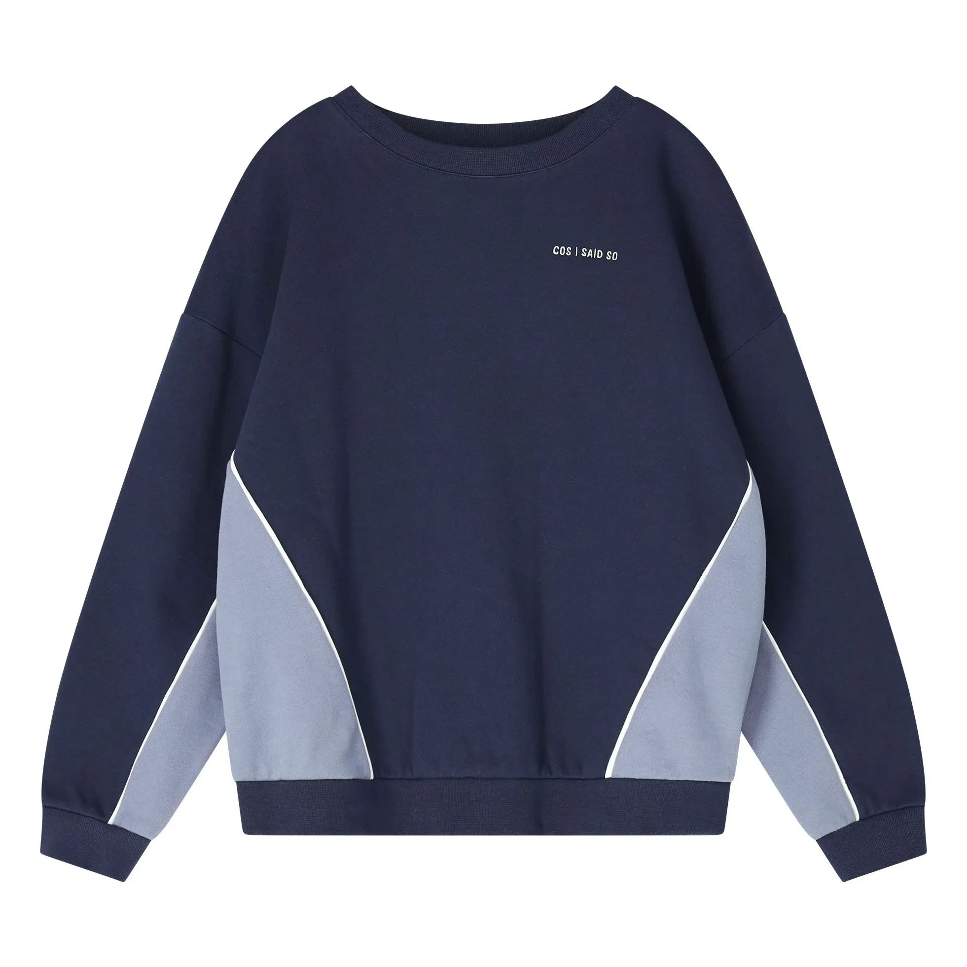 Cos I Said So - Color Block Organic Cotton Sweatshirt | Navy Blue