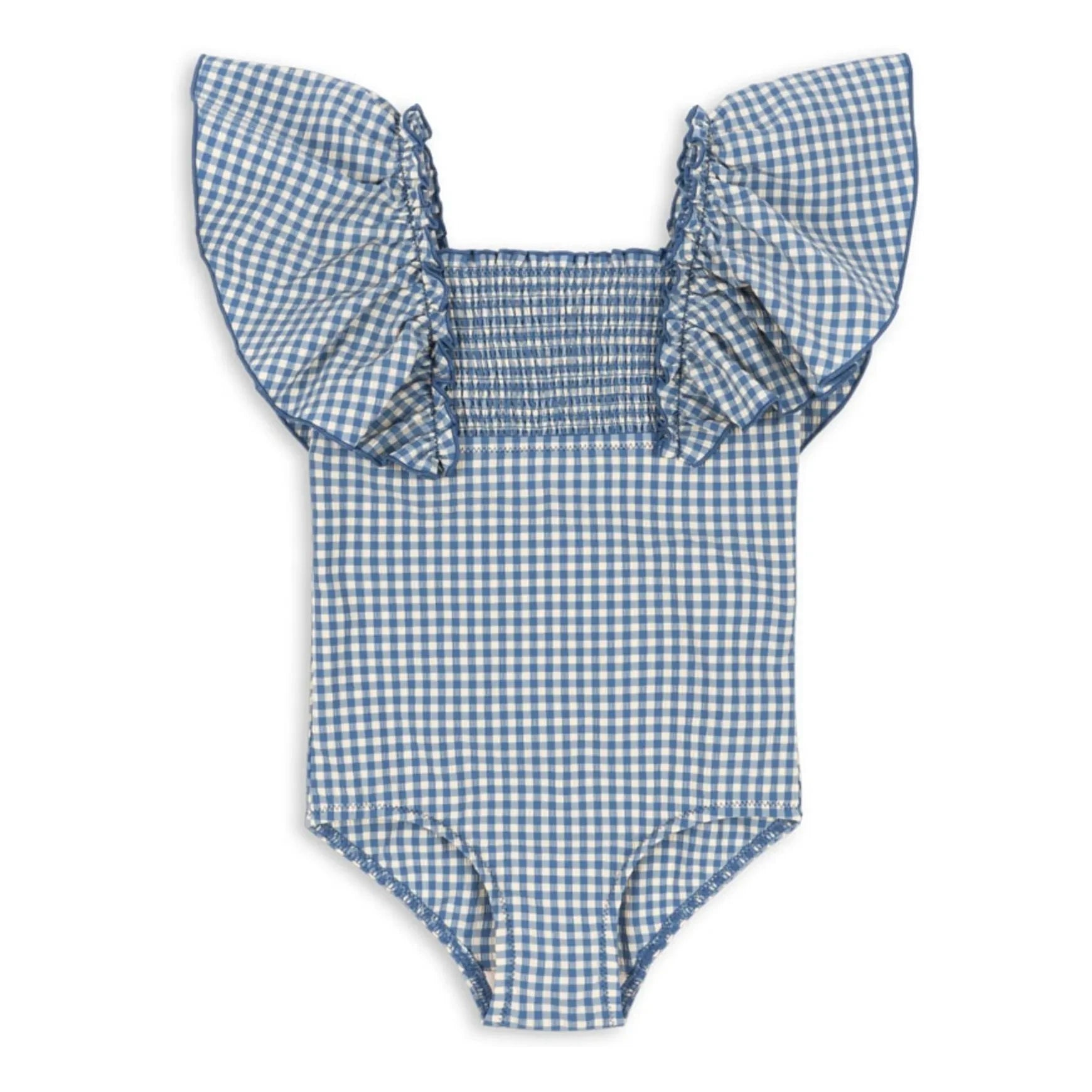 Konges Sløjd - Gathered Swimsuit Fresia Carreaux Recycled Fibre | Blue