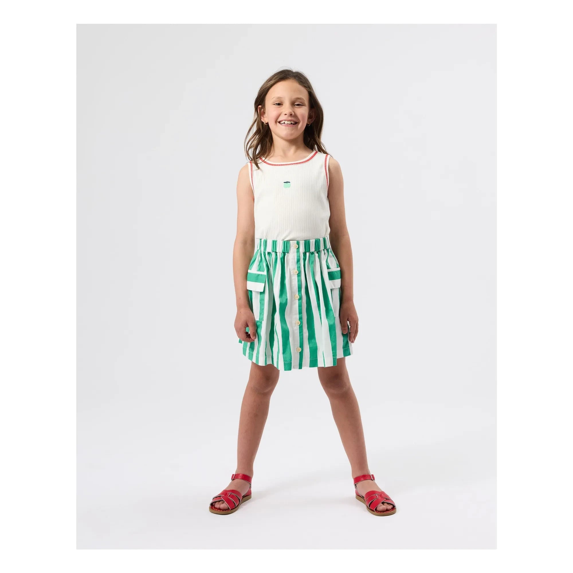 Goldie + Ace - Striped Pocket Skirt | Green