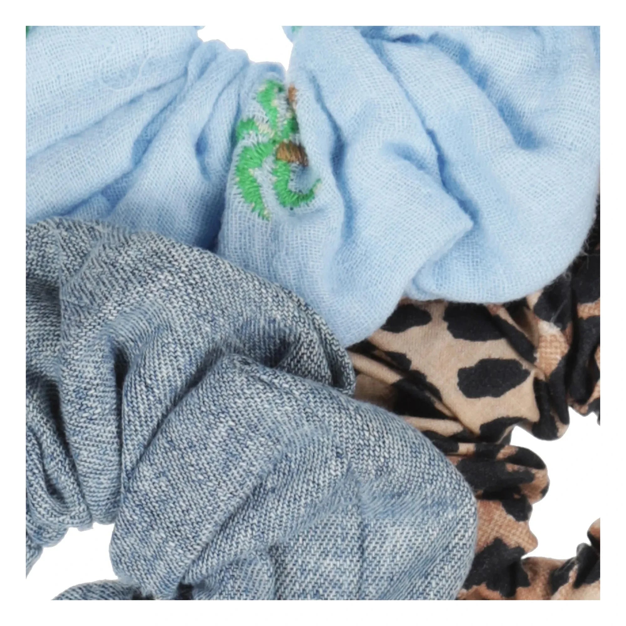 Tumble N'Dry - 3-Piece Leopard Hair Clip Set | Blue