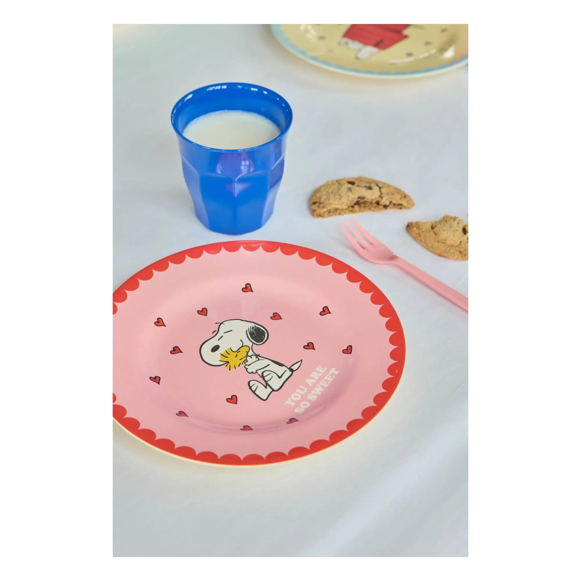 Rice - You Are So Sweet melamin tabak - Rice x Snoopy | Pembe