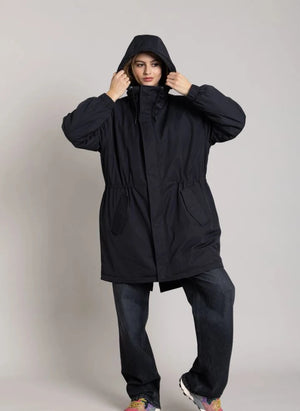 Smallable Woman - Zebra Geri Dönüştürülmüş Elyaf Astarlı Parka | Siyah